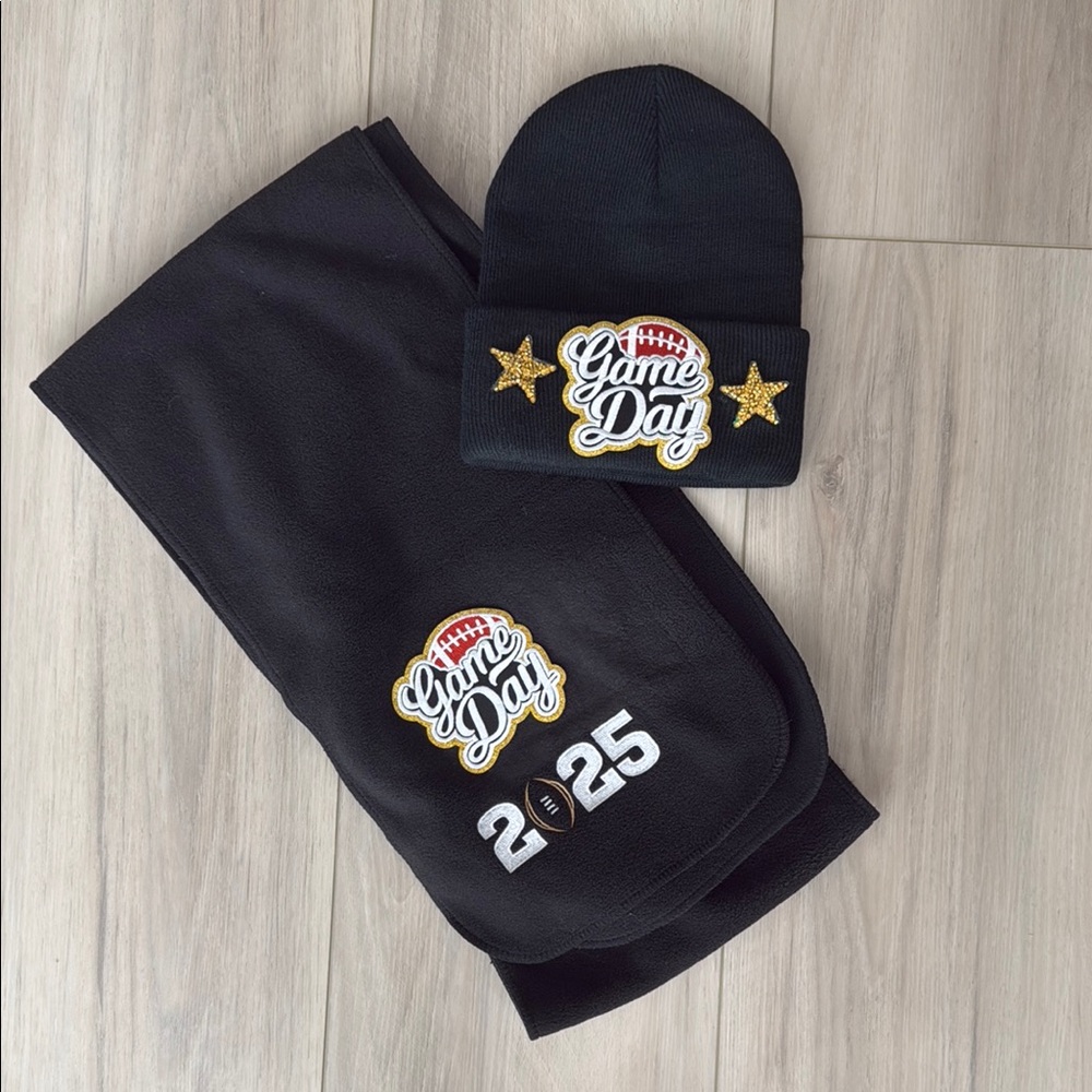 Custom ‘Game Day’ Beanie & Scarf Set College Football Championship